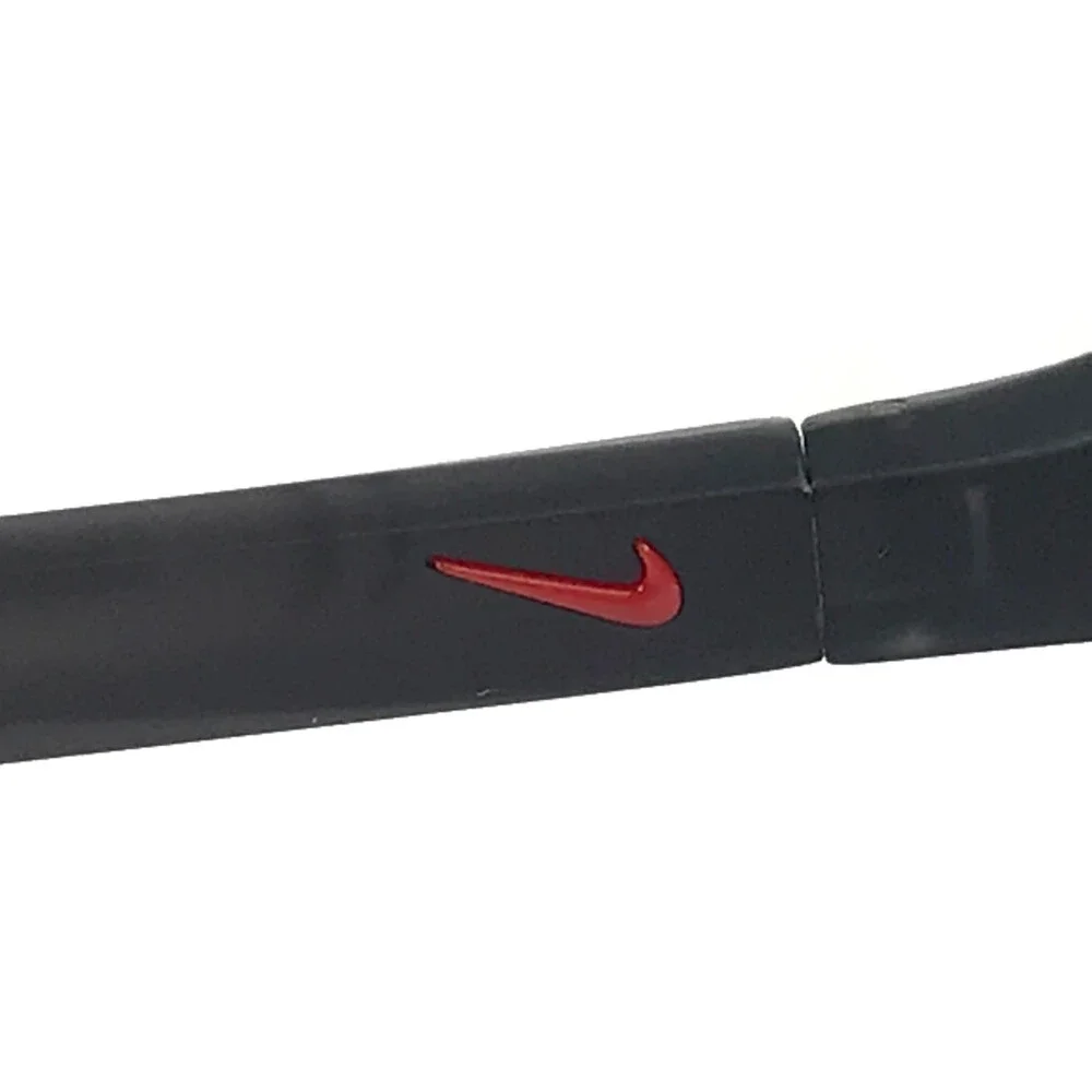 Nike Eyeglasses Frames 7136AF 065 Matte Black Red Rectangle Half Rim 57-15-145